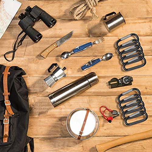 Image of CampTek Carabiner Caribeaner Clip,3 inch Large Aluminum D Ring Shape Carabeaner with Keyring Keychain Hook