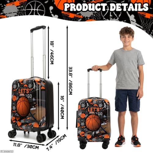 Image of Kid's Luggage Set 5 Piece Suitcase Set 16 inch Hardside Luggage with Spinner Wheels Boys Carry on Luggage Travel Rolling Luggage Airline Approved