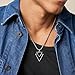 Galis Mens Necklace - Premium Stainless Steel Necklace for Men, Silver Chain for Men, Non Tarnish with Triangle Black Enamel Pendant, Chain Pendants, Stylish - Gifts for Him 24
