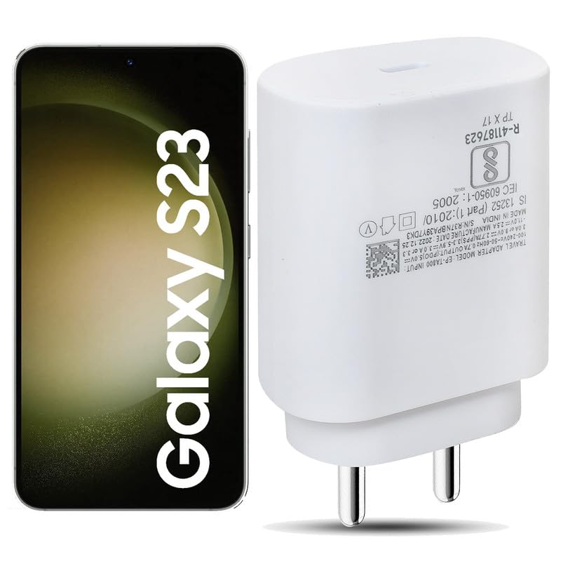 Image of 25W Type-C Super Fast Charger Compatible for Samsung Galaxy S23 /S23 Plus /S22 Ultra /S21 Fe / S20 5GMobile Phone Charging True PD Adapter [Quick Charge] Adaptive Wall Charger - 25 Watt (White)