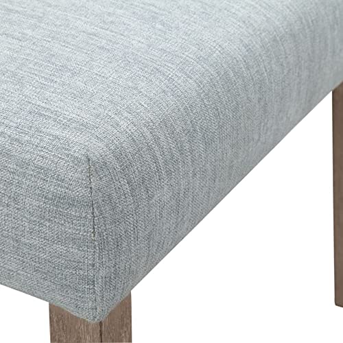 Martha Stewart Winfield Upholstered High Back Accent Dining Chairs Set Of 2, Padded Seat, Solid Wood Legs, Chambray Jacquard Textured Fabric, Cottage, Farmhouse For Kitchen, Room, Light Blue #TOP6