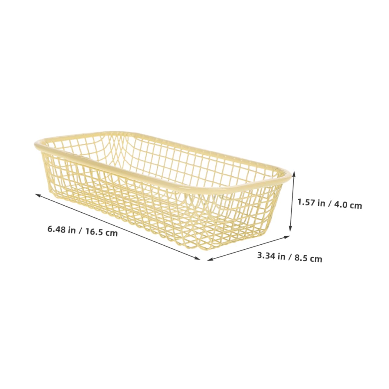 Cabilock 2pcs Yellow Wire Basket Iron Mesh Desktop Organizer for Snack Storage Makeup Brush Holder Home Kitchen Office School Decor Versatile Storage