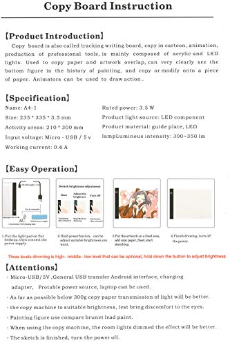 "Cheffort" Dimmable Brightness A4 Led Light Tablet Board Usb Led Light Board Ultra Thin Light Pad For Diamond Painting Art Craft Tattoo Tracer For Artists Drawing Sketching Animation #TOP4