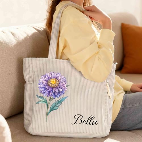 Bolso Tote de Pana Personalizado para Mujer con Cierre miniatura 6