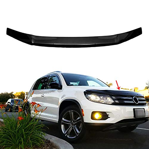 Omac Front Bug Deflector For Volkswagen Tiguan Limited 2017 To 2018, Hood Protector, All Weather, Black #TOP6