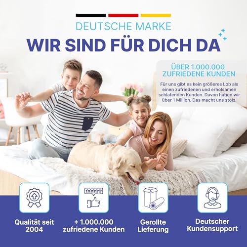 Arensberger Viktoria Matratze 140x200 cm | Federkernmatratze mit dynamischen Härtegrad (H2 H3 H4) und integriertem Topper | ergonomische Höhe 25cm | Taschenfederkern | 140x200cm Rollmatratze