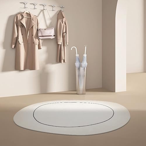 Alfombra geométrica moderna de forma irregular para sala de estar, color blanco sólido, a rayas, círculo, comedor, sala de juegos, dormitorio,