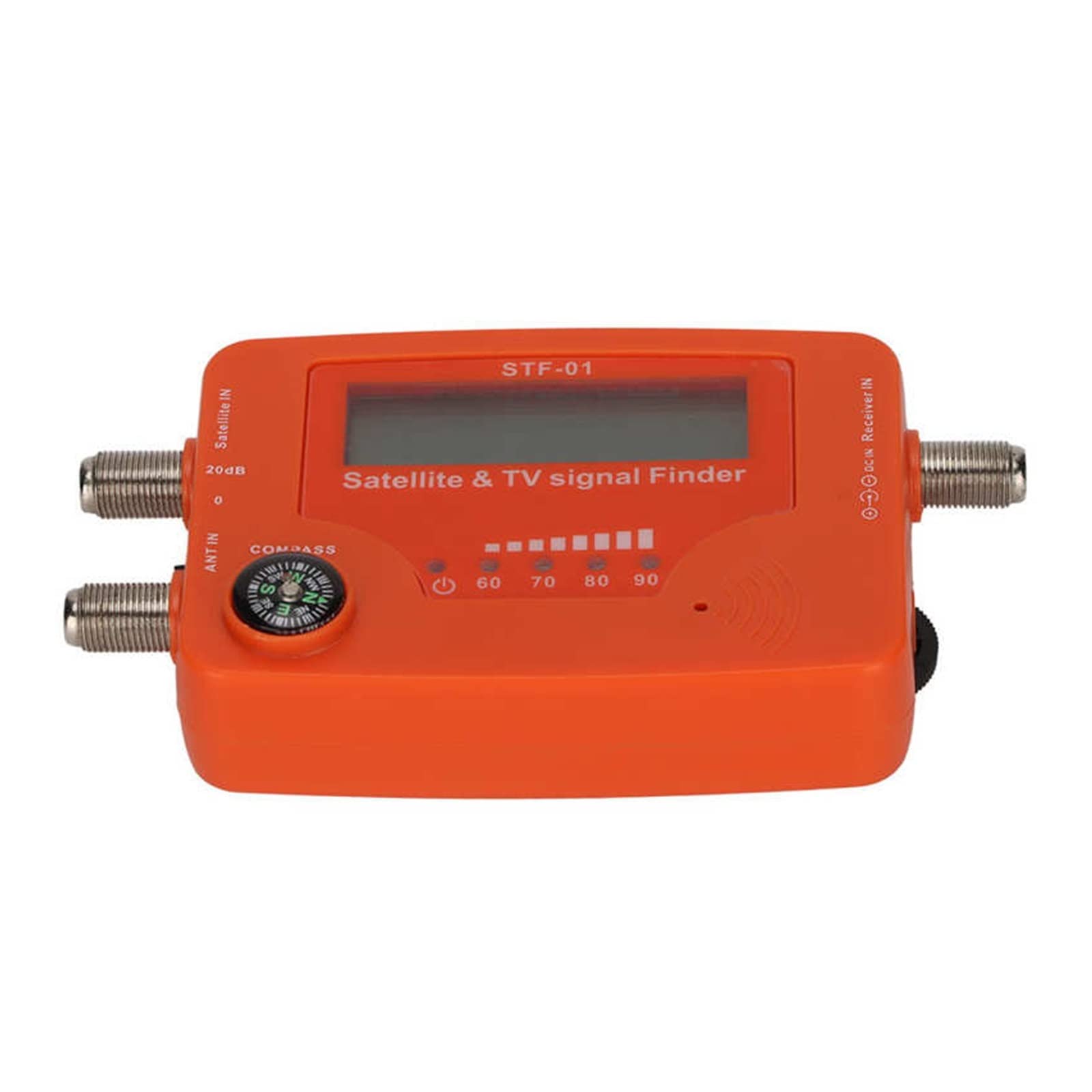 Medidor de Campo TDT, Buscador de señal de TV satelital Pantalla LCD Medidor de señal satelital digital con brújula Control de zumbador Buscador de señal satelital ,para configurar antena parabólica