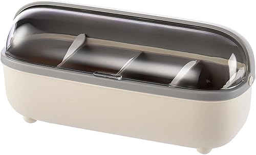 Miniatura 8 de LtyTz - Recipiente para especias con tapa, cada juego incluye 4 bonitos frascos, 4 cucharas para sujetarlos en este juego de cuencos dispensadores