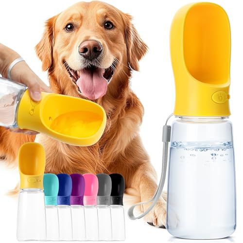 Mr. Pen Portable Dog Water Bottle - 19oz, Large, Yellow, Travel Dog Water Bottle Dispenser, Not Dishwasher Safe