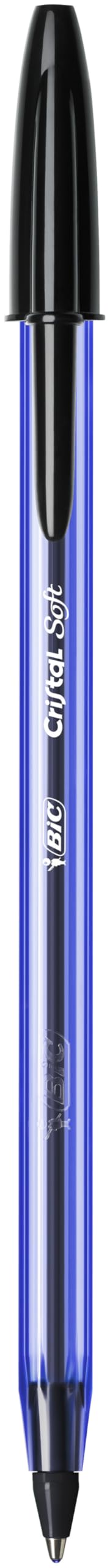 BIC Crystal Soft Długopis Kulkowy Średnia Końcówka (12 mm) - Czarny Opakowanie 10 szt