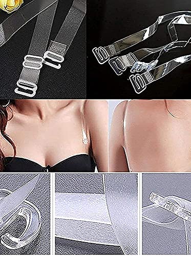 Image of Mysha Women's Adjustable Transparent Detachable Silicone Bra Straps (Metal Hook Closure)