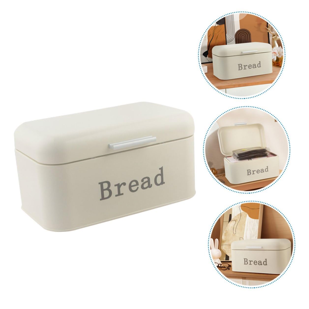 TEHAUX Scatola Porta Pane in Metallo Antiruggine con Coperchio Ribalta Contenitore Ermetico per Conservazione Pane Fresco Bauletto da Cucina per Tavolo Resistente e Pratico per Casa e