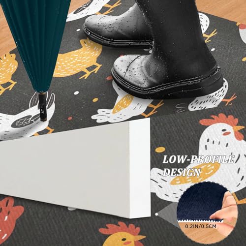 Paillasson poules antidérapant tapis entrée lavable pour sol propre - 6