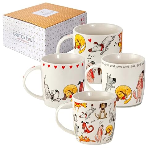 Spotted Dog Gift Company Ceramic Dog Mugs Set Cover