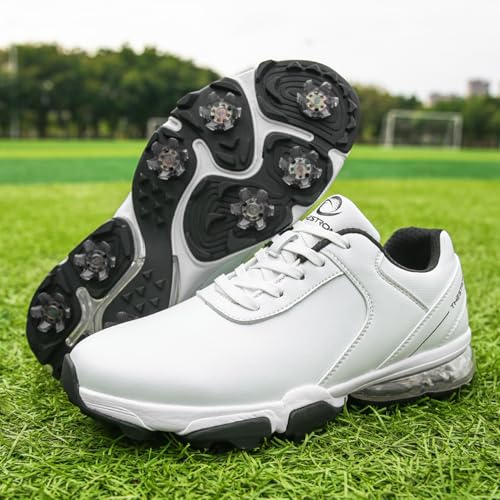 Image of Spikes Golf Shoes Men Training Golf Sneakers Comfortable Walking Footwears for Golfers