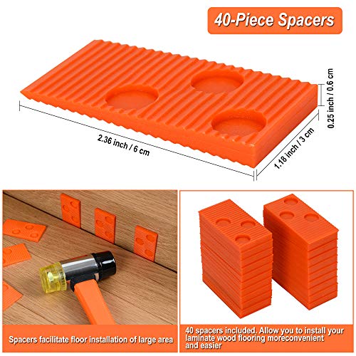 Laminate Wood Flooring Installation kit, Aigreat Wood Flooring kit with Long and Wider Pull Bar,40PCS Spacers,and Reinforced Double Faced Mallet. - Thumbnail 5