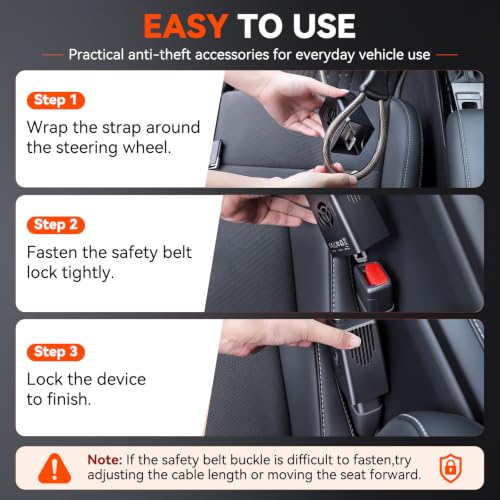LNKERCO Steering Wheel Lock with Remote Alarm