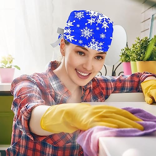 Berret Bouffant Flocons de Neige Ajustable pour Éviter la Transpiration - 5