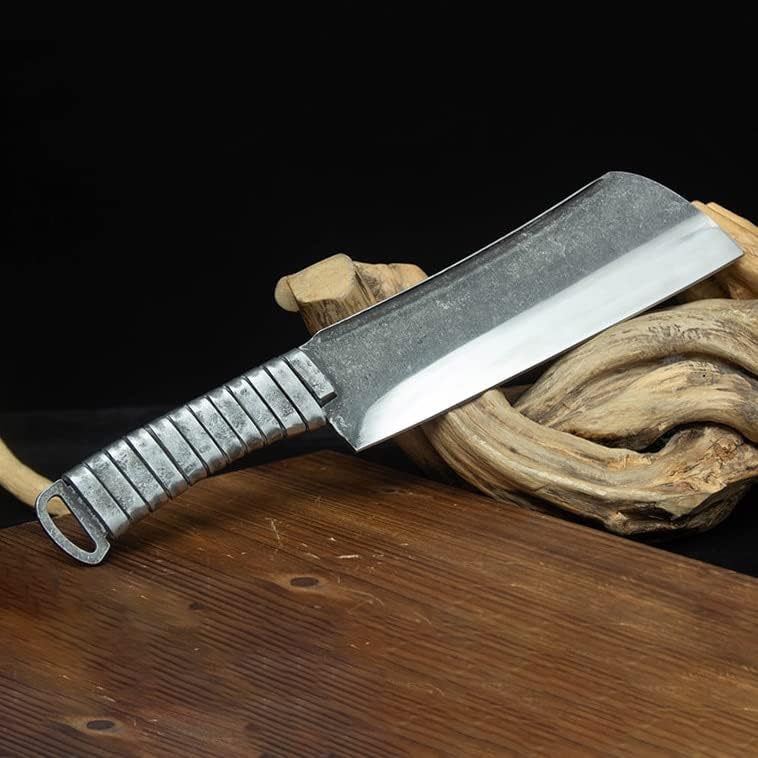 MAYiT Meat Cleaver Knife, 9.5 Inch Wood Chopper Knife 7Cr17MoV Steel Handle Machete Handmade Hatchet Longquan Kitchen Knives Big Bone Poultry Tools