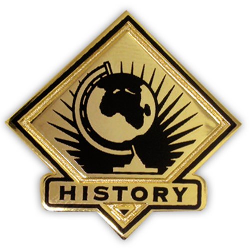 Image of PinMart Black and Gold History Student School Teacher Lapel Pin