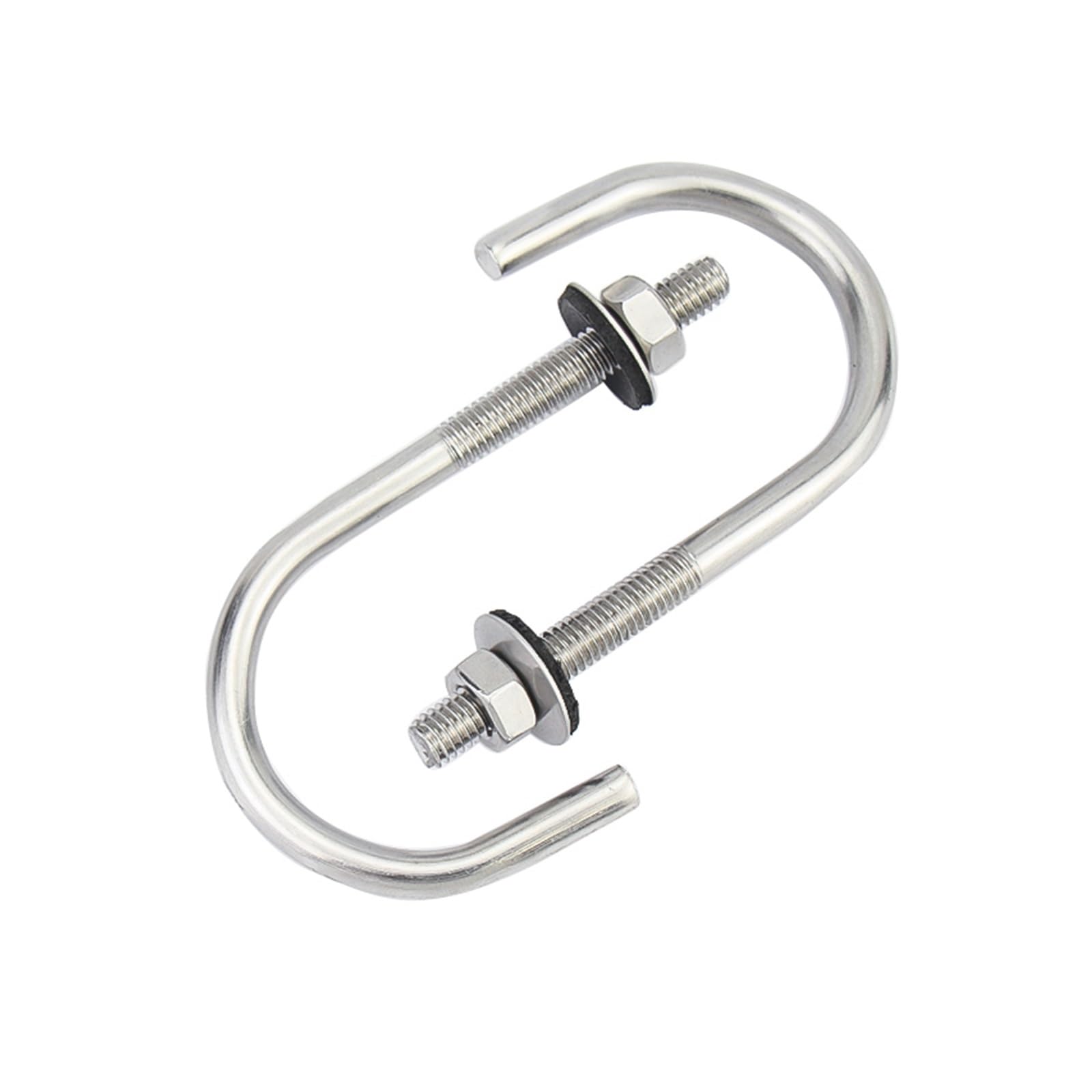 samogwintującym w kształcie litery L, 304 Stainless Steel M5 M6 L Hooks Screws Bolts Nuts Washers Set Silver Pack Of 4(Round M6x50x100 4Sets)