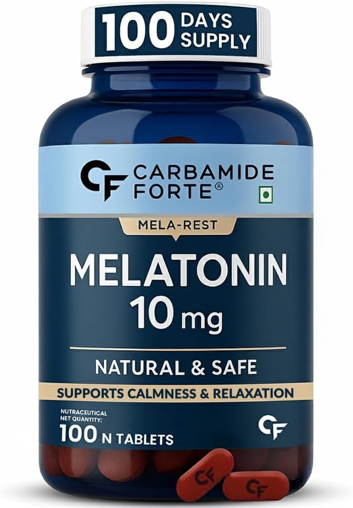 Carbamide Forte Melatonin 10 mg Pills | Sleep Supplement for Better Sleep | Melatonin Tablet for Restful Deep Sleep - 100 Veg Tablets