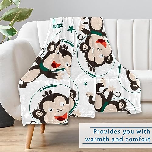 Plaid singe astronaute cadeau original couverture lit enfant