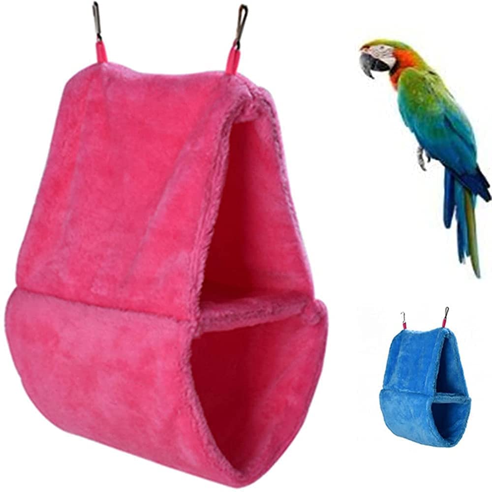 Nido de Loro Nidos de Pájaros Hamaca de Aves Cálido nido de terciopelo de Coral, cama colgante, jaula para pájaros, suministros para pájaros, jaula para hámster, hamaca, hamaca para pájaros, tie