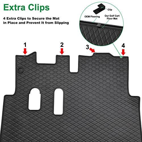 Leapgomax Ezgo Rxv Floor Mat, Full Coverage Golf Cart Floor Liner Mat Replacement For Ezgo Rxv (2008-2022) & 2Five (2009+) Non-Slip&Easy To Clean-Black Trim #TOP4