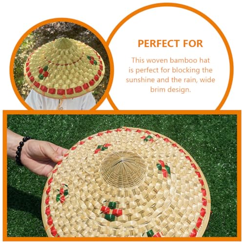 Sombrero de bambú para pesca y uso exterior UKCOCO con protección solar 7