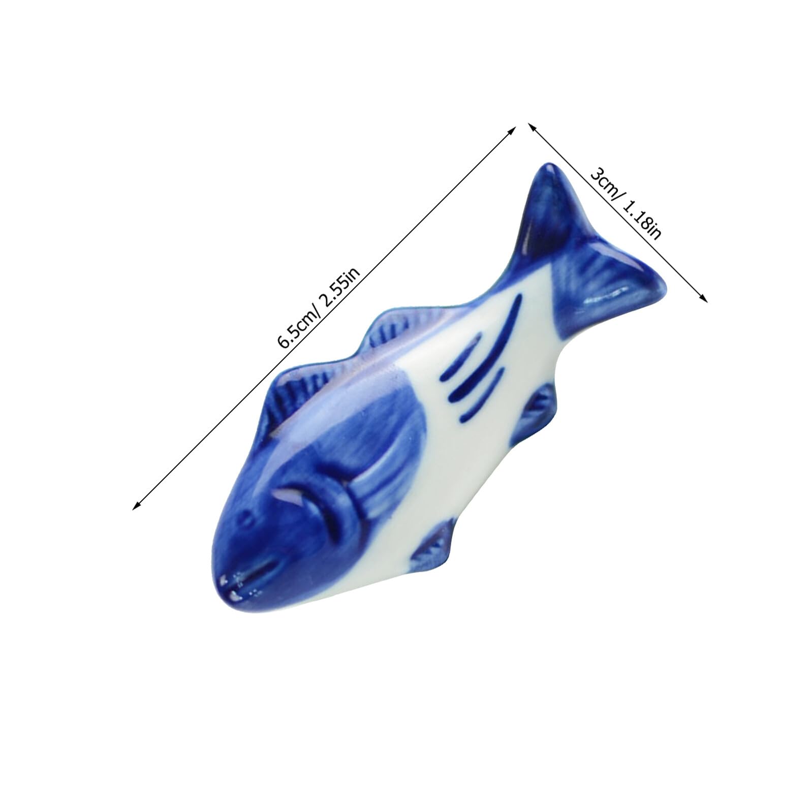 VICASKY Supporto per Bacchette in Ceramica a Forma di Pesce 8 Pezzi, Poggia Bacchette Creativo e Funzionale Superficie Liscia, per Cene e Compleanni