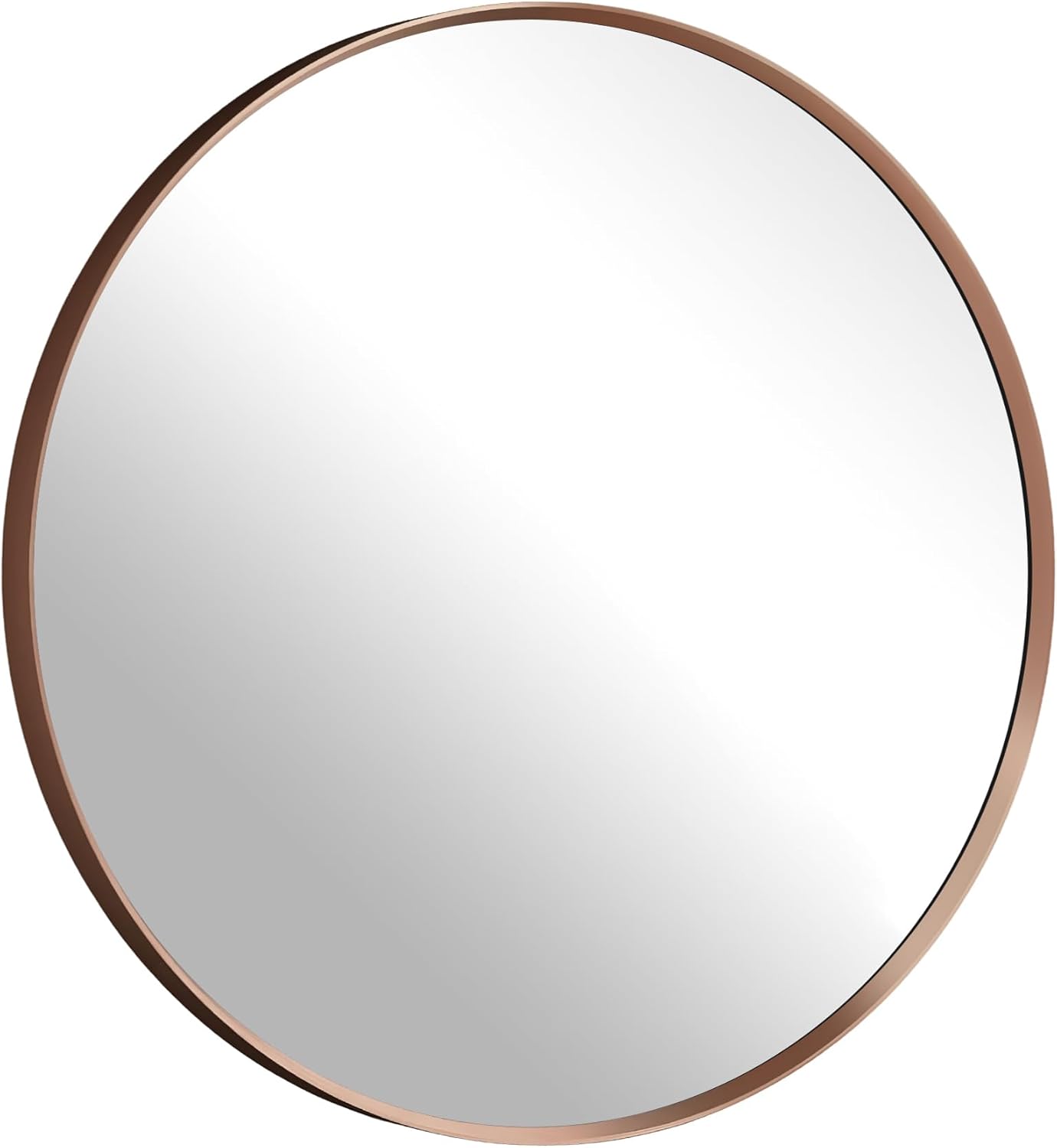 Round Bronze Mirror 18 inch, Brushed Metal Framed Round Mirror for Bathroom Vanity,Living Room,Entryway,Hallway,Home Decor 18"L x 18"W Brushed Bronze