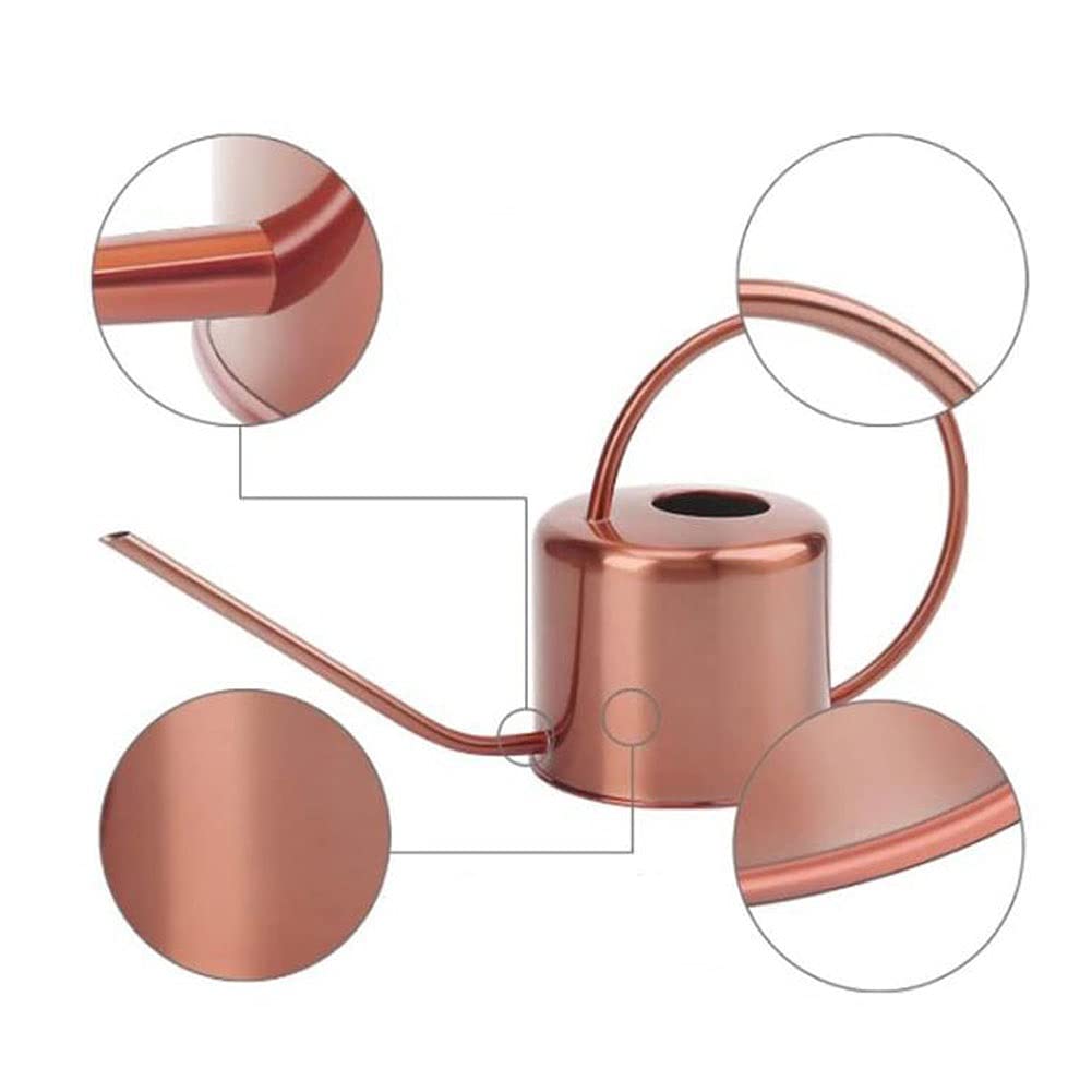 Długa Wylewka Podlewanie Puszka 1000ml Ze Stali Nierdzewnej Podlewanie Garnek Retro Ogrodnictwo Narzędzia do Home Office, Kryty Outdoor House Plant Podlewanie (Color : Gold)