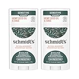 Schmidt's Aluminum Free Natural Deodorant for Women & Men, Hemp Seed Oil and Sage for Sensitive Skin...