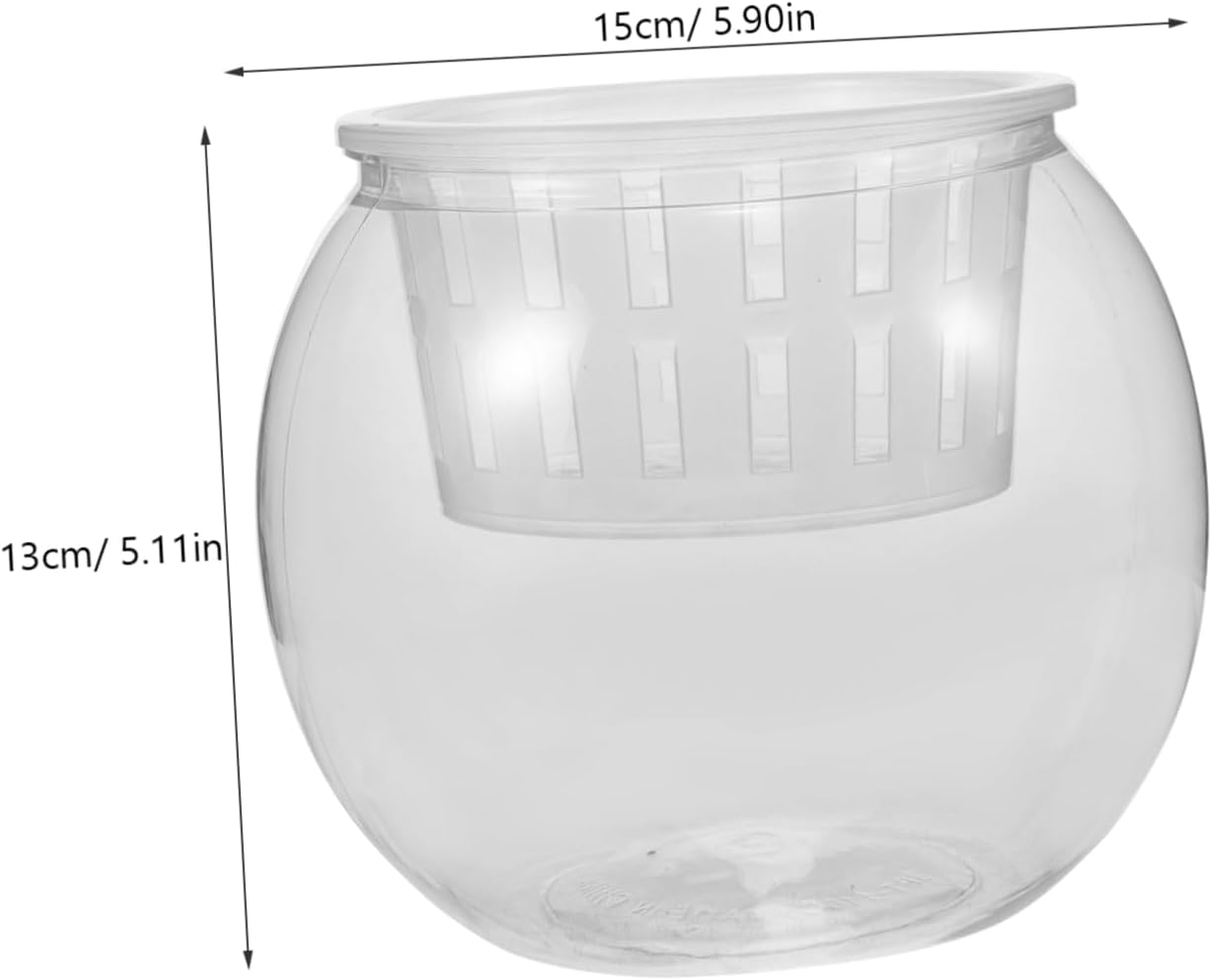 VANZACK 3pcs Plastic Fish Tank for and Hydroponic Plants Aquarium Bowl Desktop Decorative Aquarium for Office and Home Use Easy to Clean and Maintain