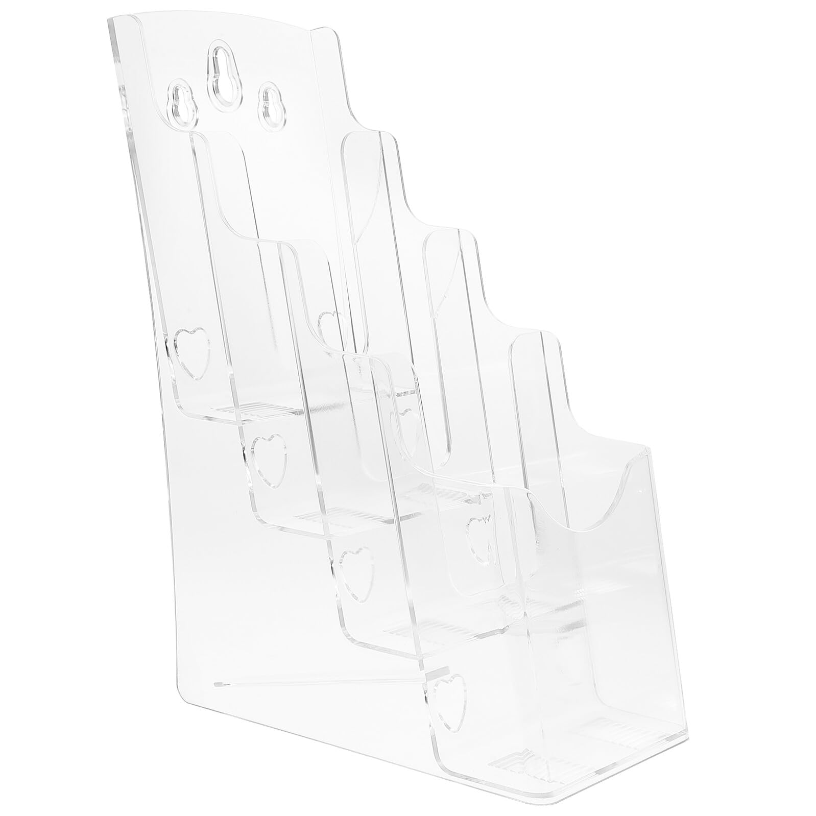 SUPVOX Porta Brochure da Tavolo Trasparente in Acrilico a 4 Livelli Porta Opuscoli da Scrivania Organizer per File Espositore per Volantini da Parete per Ufficio e Uso Professionale