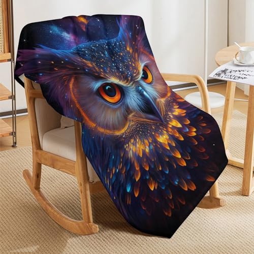 Linge de lit couverture nebula hibou impression 3D idée cadeau originale