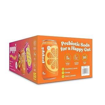 حزمة Popi Prebiotic Soda Variety Pack 12 أونصة سائلة (عبوة 15)