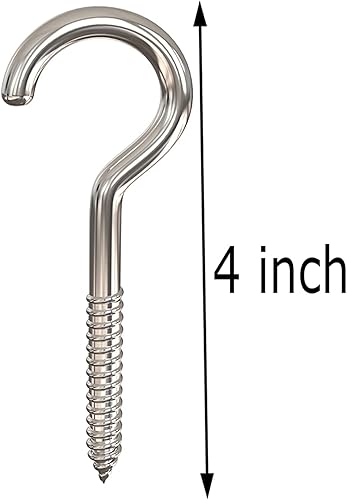 Miniatura 9 de Axe Sickle Gancho de tornillo grande resistente de 3 pulgadas Gancho de techo Gancho de taza de plata 20 piezas