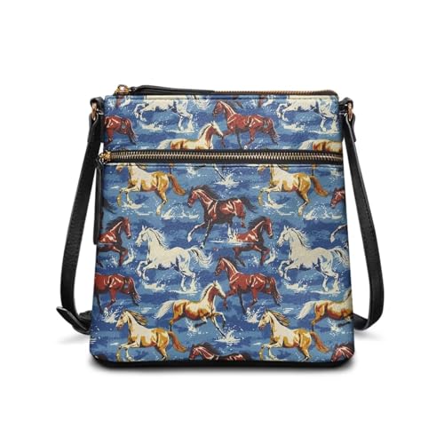 Image of Leather Purses for Women, Leather Hobo Bags for Women Travel Sling Purse Triple Zippered Pockets Shoulder Bag