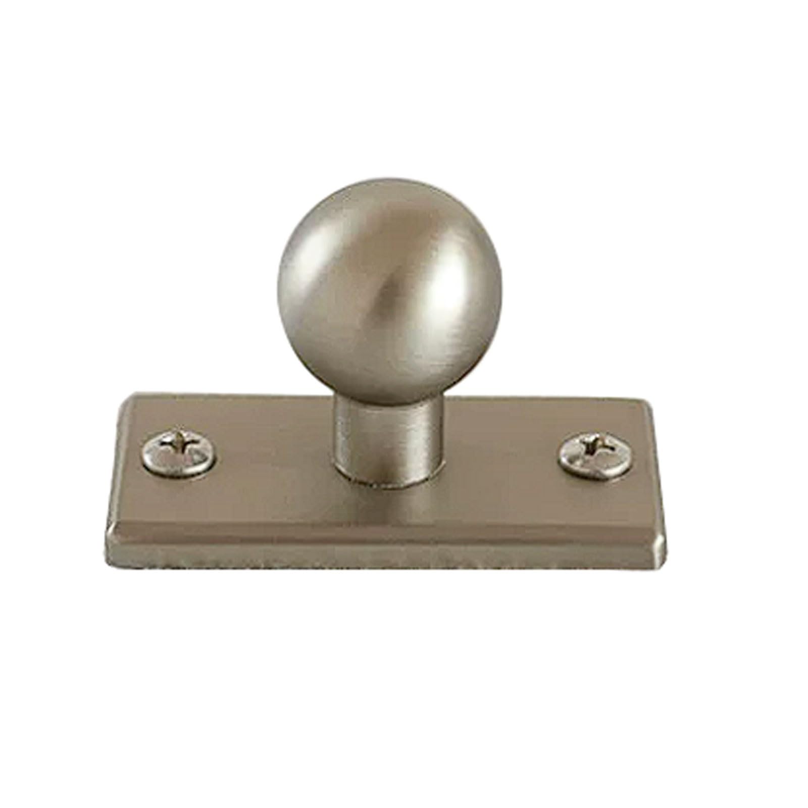 Chenhoju Matte Silver Brass Cabinet Door Pulls With Spherical Design Double-Hole Rectangular Base For Wardrobe And Drawer Hardware Cabinet Pulls(,S)