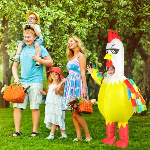 Costume de poulet gonflable en polyester résistant avec ventilation intégrée - 3