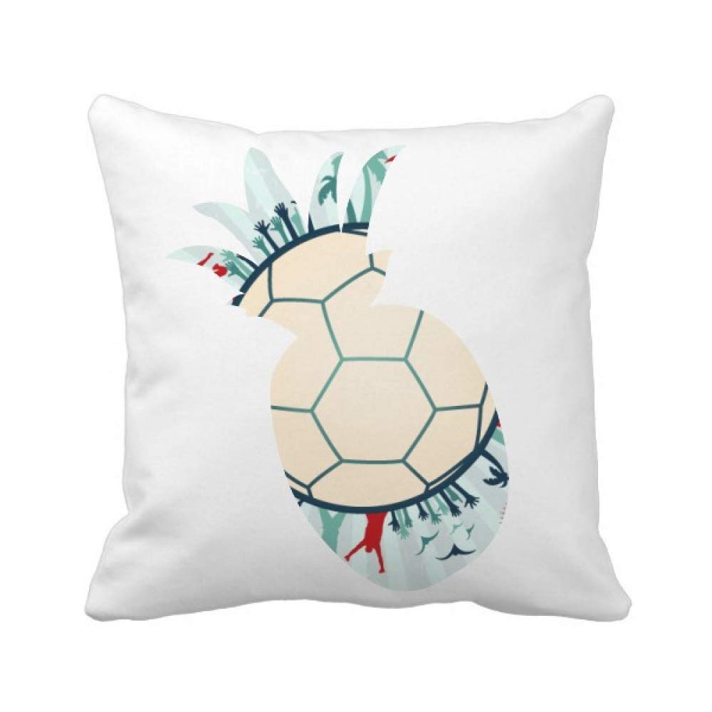Housse football pineapple carrée au motif original de terre et arbres