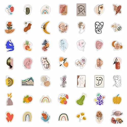 100 Pieces Boho Stickers Minimalist Abstract Line Art Decor For Water Bottle And Laptop Vinyl Stickers For Adults Teens #TOP2