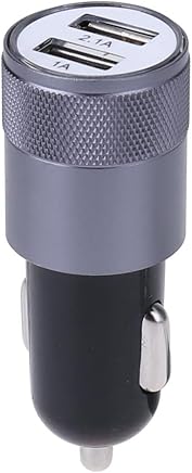 Trendyest Cargador de Coche, Cargador Dual del Adaptador del Encendedor del Cigarrillo de Coche de la Aleaci?n de Aluminio USB del Metal 2.1A (Gris + Negro) Trendyest Cargador de Coche, Cargador Dual del Adaptador del Encendedor del Cigarrillo de Coche de la Aleaci?n de Aluminio USB del Metal 2.1A (Gris + Negro)