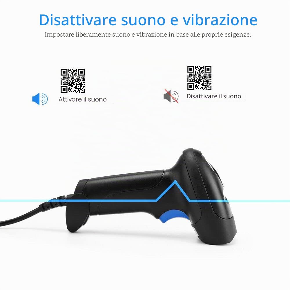 RGBS Lettore di codici a barre portatile USB cablato scanner di codici a barre 1D 2D Lettore di codici QR per PC vince computer portatile MAC