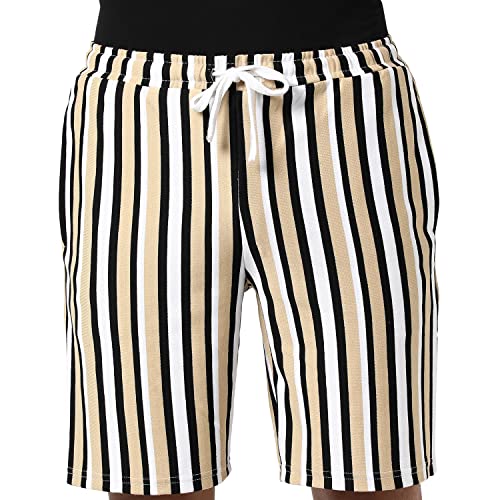 Image of CAHOOT Men's Multicolour Striped Regular Fit Shorts for Casual Wear | Premium Stretchable Cotton Mid-Rise Crafted with Comfort Fit and High Performance for Everyday Wear