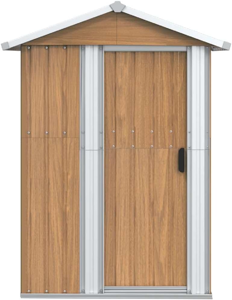 vidaXL Садовый домик коричневый 126x97 5x177 см оцинкованная сталь