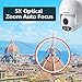 3MP HD Outdoor PTZ WiFi Security Camera, SV3C Pan Tilt Zoom (5X Optical Zoom) Wireless Surveillance CCTV IP Camera with Two-Way Audio, IP66 Waterproof, 165ft Night Vision, Support Max 128GB SD Card